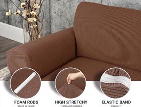 img 1 attached to JINAMART Armchair Cover Stretch Elastic Chair Slipcover, 1-Piece (Brown, Chair)