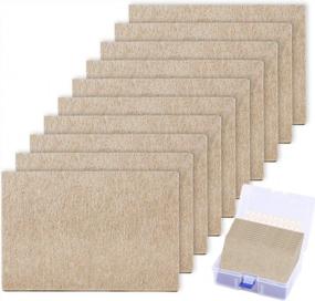 img 4 attached to Protect Your Hardwood Floors With Large Heavy-Duty Felt Furniture Pads And Rubber Bumpers - Pack Of 10 (6"X 4" Beige)