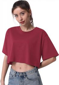 img 3 attached to Women'S Cotton Loose Workout T-Shirts 4 Pack - Crop Casual Short Sleeve Round Neck Yoga Running Tees