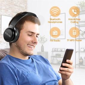 img 1 attached to JUECHE D10 Bluetooth Headphones: 50H Playtime Over Ear, HiFi Stereo Sound, Deep Bass Wireless Headset with TF Card, FM Radio, Microphone - Perfect for Cell Phones, Travel, Work, TV, PC, Online Class, Teens, and Adults