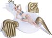 giant inflatable golden swan pegasus pool float - perfect for summer beach swimming & outdoor pool parties! logo