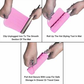 img 1 attached to Lenboes Newest Large 11" X 7.5" Silicone Heat Resistant Travel Mat, Anti-Heat Pad For Hair Straighteners Or Other Hot Styling Tools (Baby Pink)