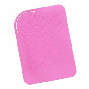 img 4 attached to Lenboes Newest Large 11" X 7.5" Silicone Heat Resistant Travel Mat, Anti-Heat Pad For Hair Straighteners Or Other Hot Styling Tools (Baby Pink)