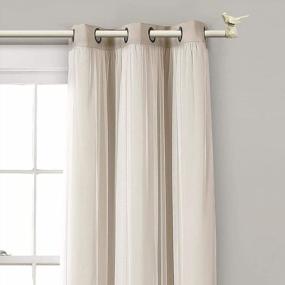 img 3 attached to MERIVILLE 1-Inch Diameter Farmhouse Single Window Treatment Curtain Rod, Country White Bird Finials, (84"-120", Country White Rod)