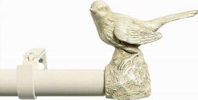 img 4 attached to MERIVILLE 1-Inch Diameter Farmhouse Single Window Treatment Curtain Rod, Country White Bird Finials, (84"-120", Country White Rod)