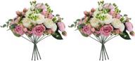 beautiful fake flower balls: perfect for weddings and home decor - white & pink nuptio plastic bouquets logo