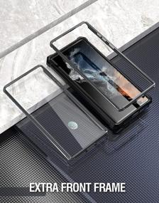 img 1 attached to Чехол Poetic Guardian для Samsung Galaxy S22 Ultra 5G 6,8 дюйма (2022 г.) [6 футов Mil-Grade Drop Tested] со встроенной защитной пленкой для экрана, совместим с идентификатором отпечатков пальцев, прочный противоударный чехол для всего корпуса - черный / прозрачный