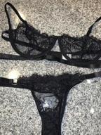 img 1 attached to 2-Piece Women'S Sexy Lingerie Set: Eyelash Lace Mesh Bra And Panty With Push-Up Strap Bralette - Seductive Underwear For Intimate Moments review by Isaac Tutt