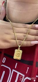 img 6 attached to Women's Gold Initial Necklaces, Letter Pendant Necklace for Girls - 18K Gold Plated Rectangle Monogram with Alphabets, Stainless Steel Box Chain Jewelry