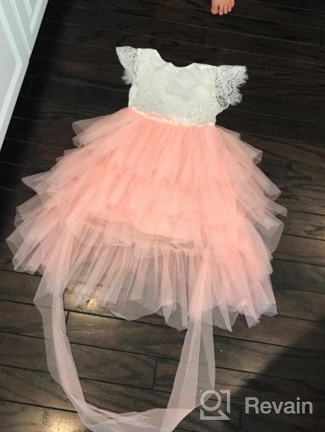 img 1 attached to NNJXD Girl's Lace Back 👗 Tutu Tulle Flower Girls Princess Party Dress review by Brad Bowers