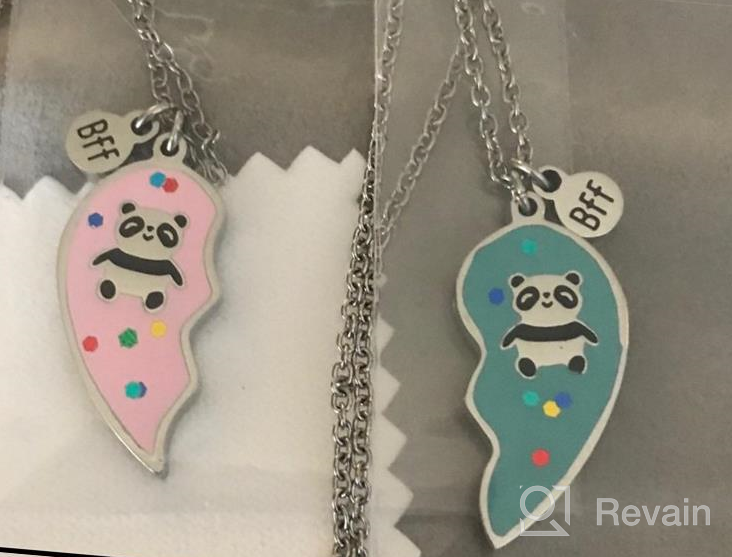 img 1 attached to 🐼 Panda Necklace Set - Christmas BFF Jewelry Gifts for Girls, Sisters, Daughters, and Granddaughters - Best Friend Friendship Panda Accessories review by Paula Baker