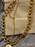img 1 attached to Stylish FAMARINE Gold Plated Layered Necklaces With Geometric Pendants - Perfect Teen Girl Gift! review by Andrew Grimes
