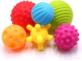 img 4 attached to Enhance Tactile Development: 6 Pack Spray Water Sensory Balls for Babies and Kids - Soft & Textured Massage Balls for Infant Touch, Hand Coordination and Sensory Stimulation
