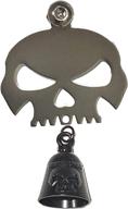 🔔 universal polished skull bell hanger with bell - bolt and ring included. fits all harley davidson motorcycles & more! proudly made in the usa! (high gloss black bell) логотип