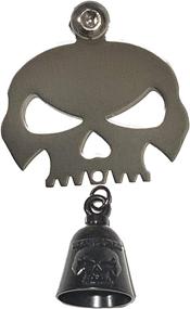 img 4 attached to 🔔 Universal Polished Skull Bell Hanger with Bell - Bolt and Ring Included. Fits all Harley Davidson Motorcycles & More! Proudly MADE IN THE USA! (High Gloss Black Bell)