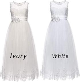 img 3 attached to 👗 Enchanting Sleeveless Wedding Dresses with Delicate Embellished Sleeves - Perfect for Girls' Clothing and Dresses