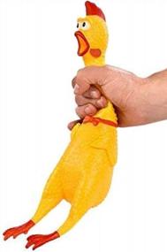 img 1 attached to Rubber Screaming Chicken Toy For Kids & Pets - Durable Squeaky Dog Chew Toy With Squawking Sound - Funny Novelty Gift Idea In Vibrant Colors And Wacky Design