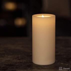 img 2 attached to 🕯️ Enhance Your Ambiance: Premium Set of 6 Resin Flat Top Candles with Realistic Black Wick, Remote Control, and Batteries Included