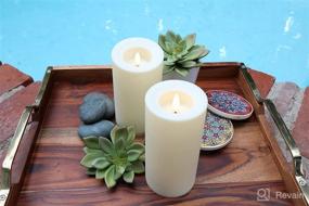 img 3 attached to 🕯️ Enhance Your Ambiance: Premium Set of 6 Resin Flat Top Candles with Realistic Black Wick, Remote Control, and Batteries Included