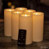 🕯️ enhance your ambiance: premium set of 6 resin flat top candles with realistic black wick, remote control, and batteries included логотип