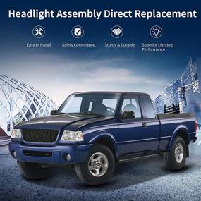 img 1 attached to AUTOSAVER88 Фара в сборе, совместимая с 01 02 03 04 05 06 07 08 09 10 11 Ford Ranger Corner Light OE Projector Headlamp Chrome Housing