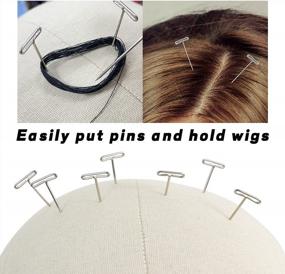 img 2 attached to Пробковая головка манекена холста для париков с подставкой - дисплей парика и головка для укладки для салона и домашнего использования