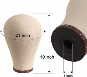 img 1 attached to Cork Canvas Mannequin Head For Wigs With Stand - Wig Display And Styling Head For Salon And Home Use