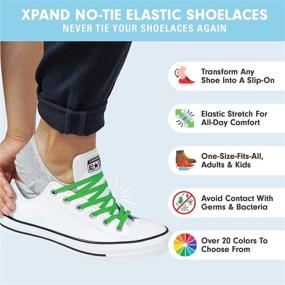 img 3 attached to Universal No-Tie Shoelaces System For Adults And Kids Shoes - Xpand Elastic Laces Fit All Footwear Sizes