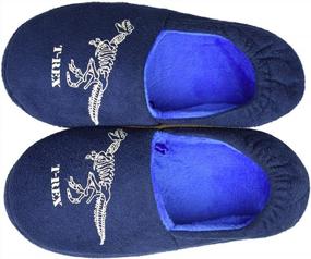img 3 attached to Tirzrro Kids Big Boys Indoor Slippers - Warm Memory Foam, Anti-Slip, And Cute Dinosaur Design