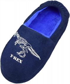 img 4 attached to Tirzrro Kids Big Boys Indoor Slippers - Warm Memory Foam, Anti-Slip, And Cute Dinosaur Design