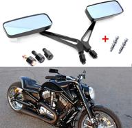 black rectangular handlebar rearview mirrors - 8mm/10mm for harley softail sportster chopper bobber motorcycles логотип