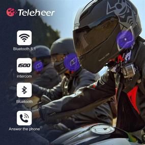 img 3 attached to 🏍️ Teleheer T6 Plus Motorcycle Bluetooth Headset: Waterproof Intercom for Ski/ATV/Dirt Bike - 2 Pack (Black)