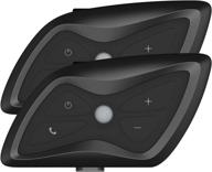 🏍️ teleheer t6 plus motorcycle bluetooth headset: waterproof intercom for ski/atv/dirt bike - 2 pack (black) logo