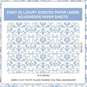 img 3 attached to 🚪 QECOR Eight Large Scented Drawer Liners & Shelf Liners - Royal Damask Pattern - 14 x 19½ Inch Sheets - Non-Adhesive for Kitchen, Bathroom & Dresser Drawers