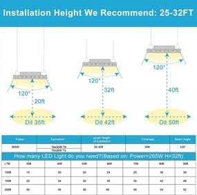 img 1 attached to Lightdot 2 Pack LED High Bay Shop Light, 4FT (Large Area Illumination) 265W 38000LM [1000W HPS Eqv.] 5000K Daylight Linear Hanging Light For Warehouse, 10 Lamp Fluorescent Fixture Replacement-ETL