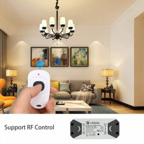 img 1 attached to EMylo Smart RF Relay Switch с беспроводным пультом дистанционного управления - релейный модуль постоянного тока 12 В 433 МГц для домашней автоматизации - набор из 2 передатчиков - 1 канал - 1 упаковка