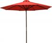 heininger 1288 destinationgear classic wood red 9' market umbrella logo