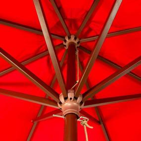 img 1 attached to Heininger 1288 DestinationGear Classic Wood Red 9' Market Umbrella