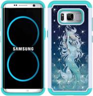 mermaid rhinestone bling dual layer armor defender case for samsung galaxy s8 - shock resistant and protective cover by magicsky logo