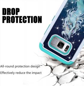 img 3 attached to Двухслойный защитный чехол Mermaid Rhinestone Bling для Samsung Galaxy S8 - ударопрочный и защитный чехол от MagicSky