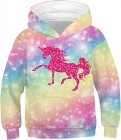 img 4 attached to Cute Unicorn Hoodie Pullover Sweatshirt For Womens Girls & Kids - Ainuno