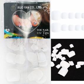 img 3 attached to 120Pcs White Fake Toenails Acrylic Nail Tips For Women Girls - Glossy Solid Color Square Short Full Cover False Toe Nails