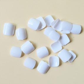 img 1 attached to 120Pcs White Fake Toenails Acrylic Nail Tips For Women Girls - Glossy Solid Color Square Short Full Cover False Toe Nails