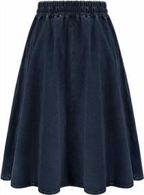 img 3 attached to KANCY KOLE Women Casual Cotton Linen Skirts Frill Tie Waist A-Line Midi Skirt With Pockets S-XXL