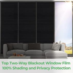img 3 attached to Blackout Window Film Heat Blocker Tint Static Cling No Adhesive Glass Privacy Blinds Insulation Sticker Reflective 78.7 X 17.5 Inch