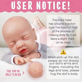 img 3 attached to Vollence 18-Inch Lifelike Baby Doll: Realistic Silicone, Eye-Closed Newborn Boy