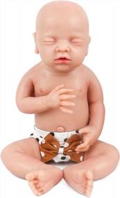 img 4 attached to Vollence 18-дюймовый реалистичный кукла-младенец: силикон, реалистичные глаза, замкнувшийся мальчик