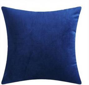 img 3 attached to Plush Velvet Pillow Covers - Set Of 2 Cozy & Comfortable Cushion Cases For Living Room Sofa In Dark Blue 18"X18