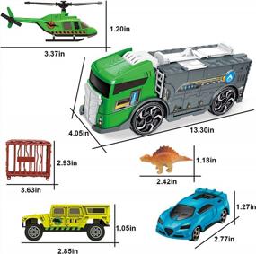 img 2 attached to Приготовьтесь к приключениям с набором из 25 игрушек-грузовиков с динозаврами Gifts2U - идеально подходит для мальчиков 3-8 лет!