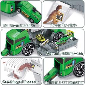img 1 attached to Приготовьтесь к приключениям с набором из 25 игрушек-грузовиков с динозаврами Gifts2U - идеально подходит для мальчиков 3-8 лет!